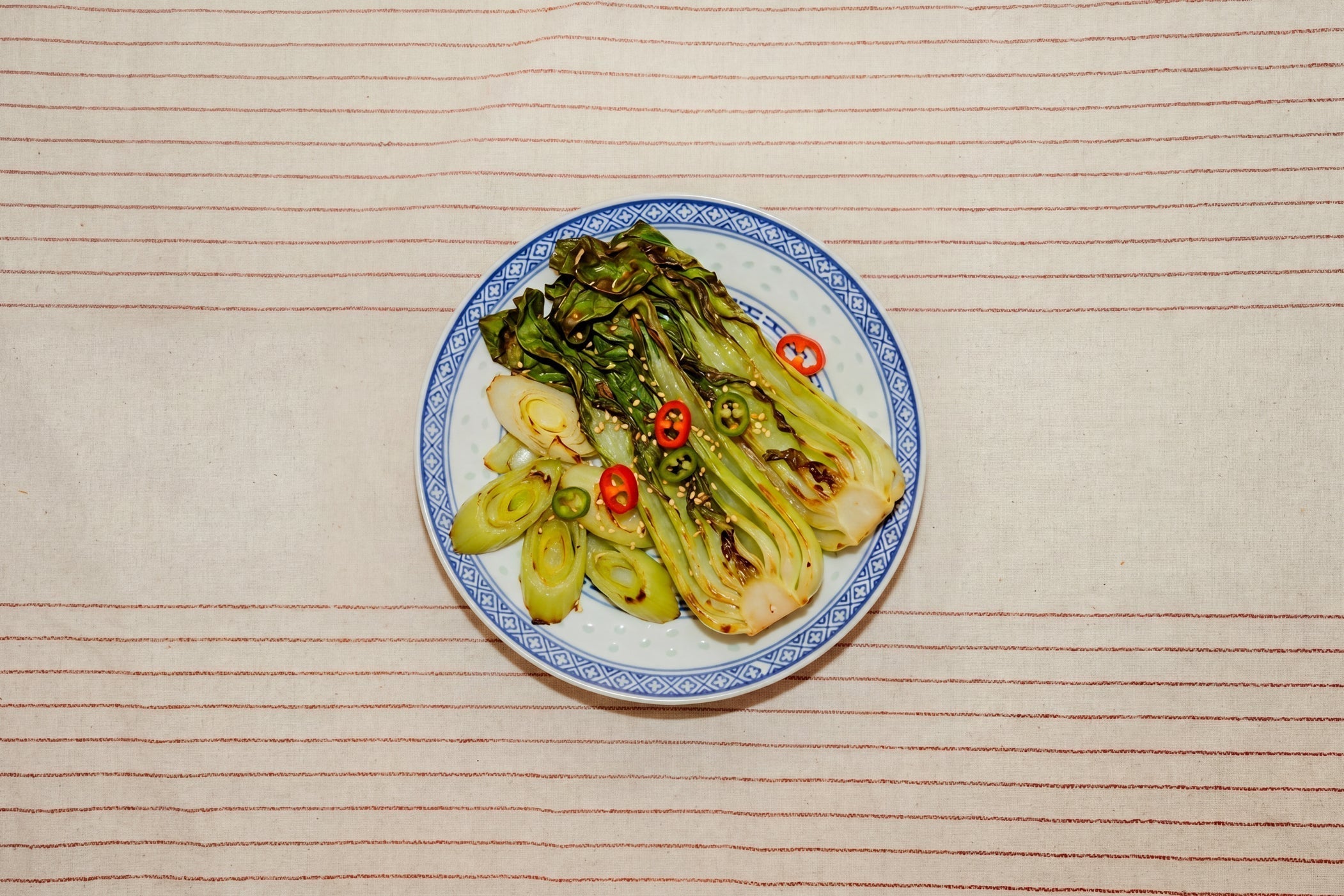 Air-Fryer Bok Choy with Oyster Sauce & Fresh Chilli