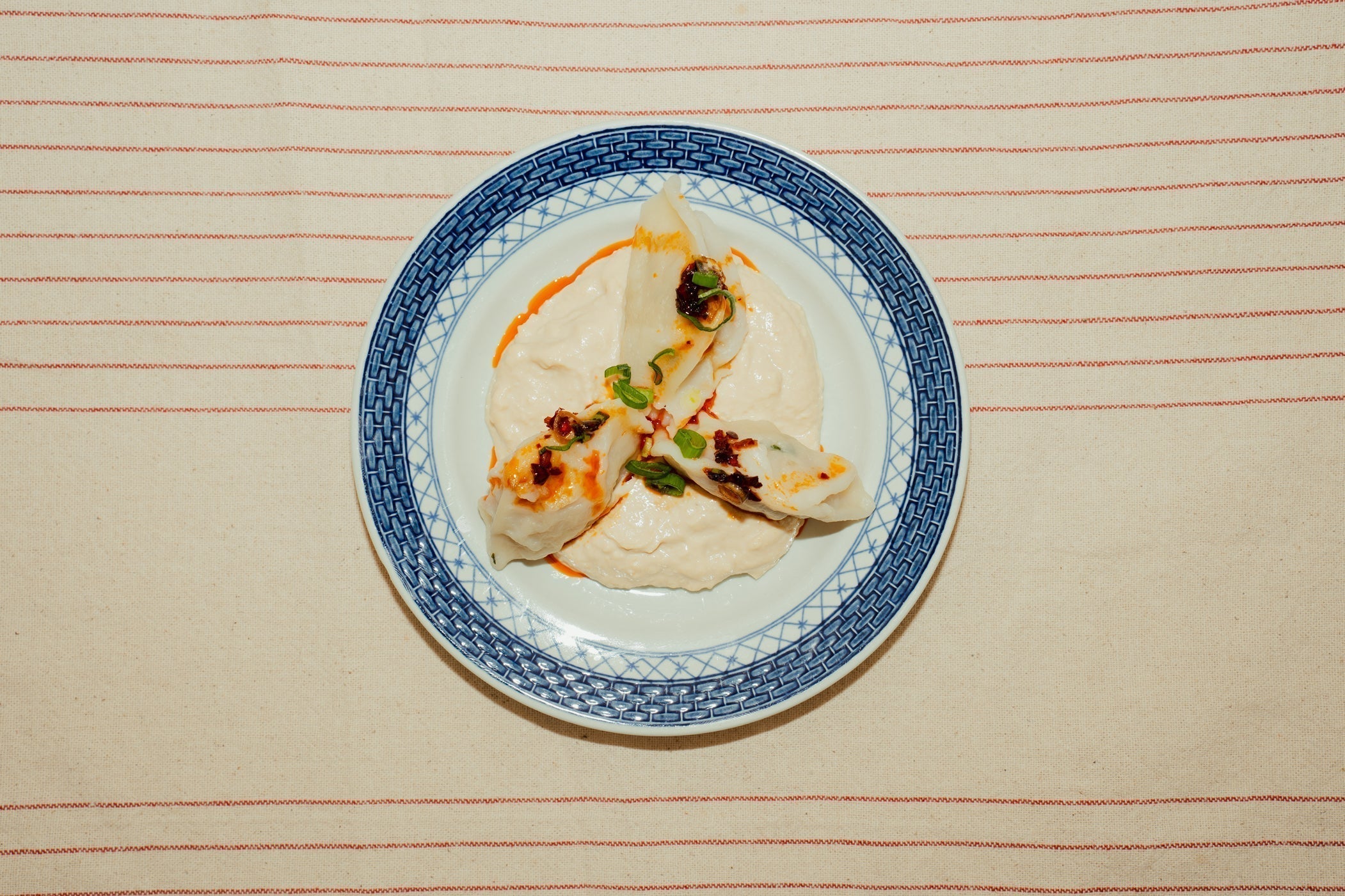 Beef Dumplings with Creamy Miso Tofu Sauce