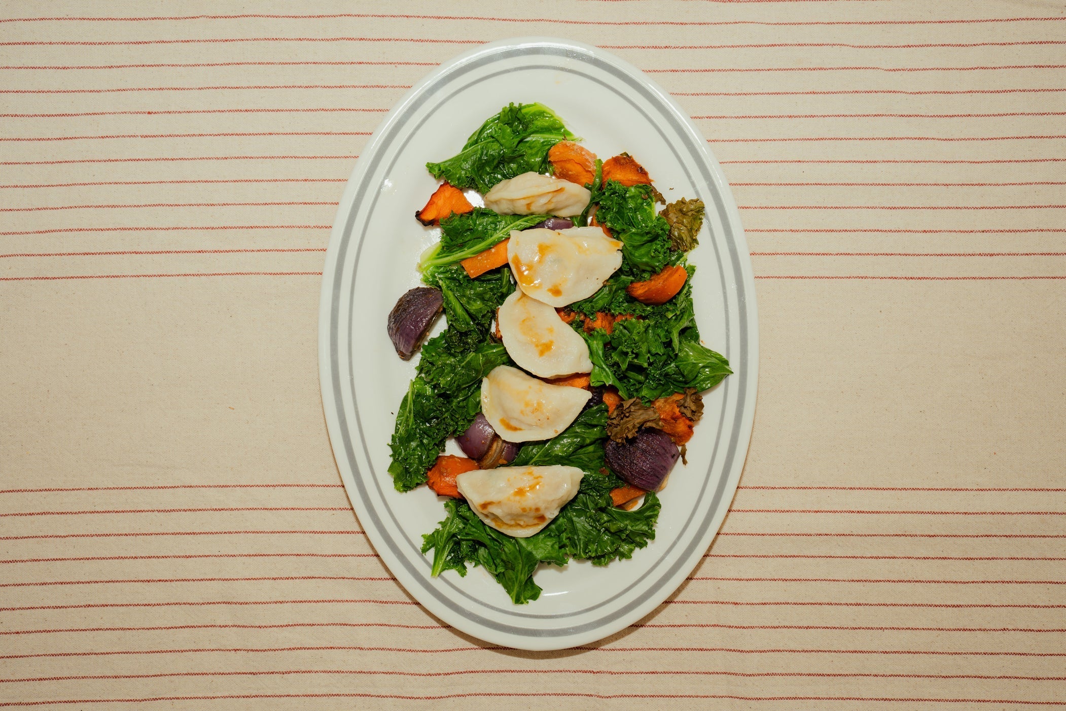 Miso-Roast Carrot Chicken Dumpling Tray-Bake