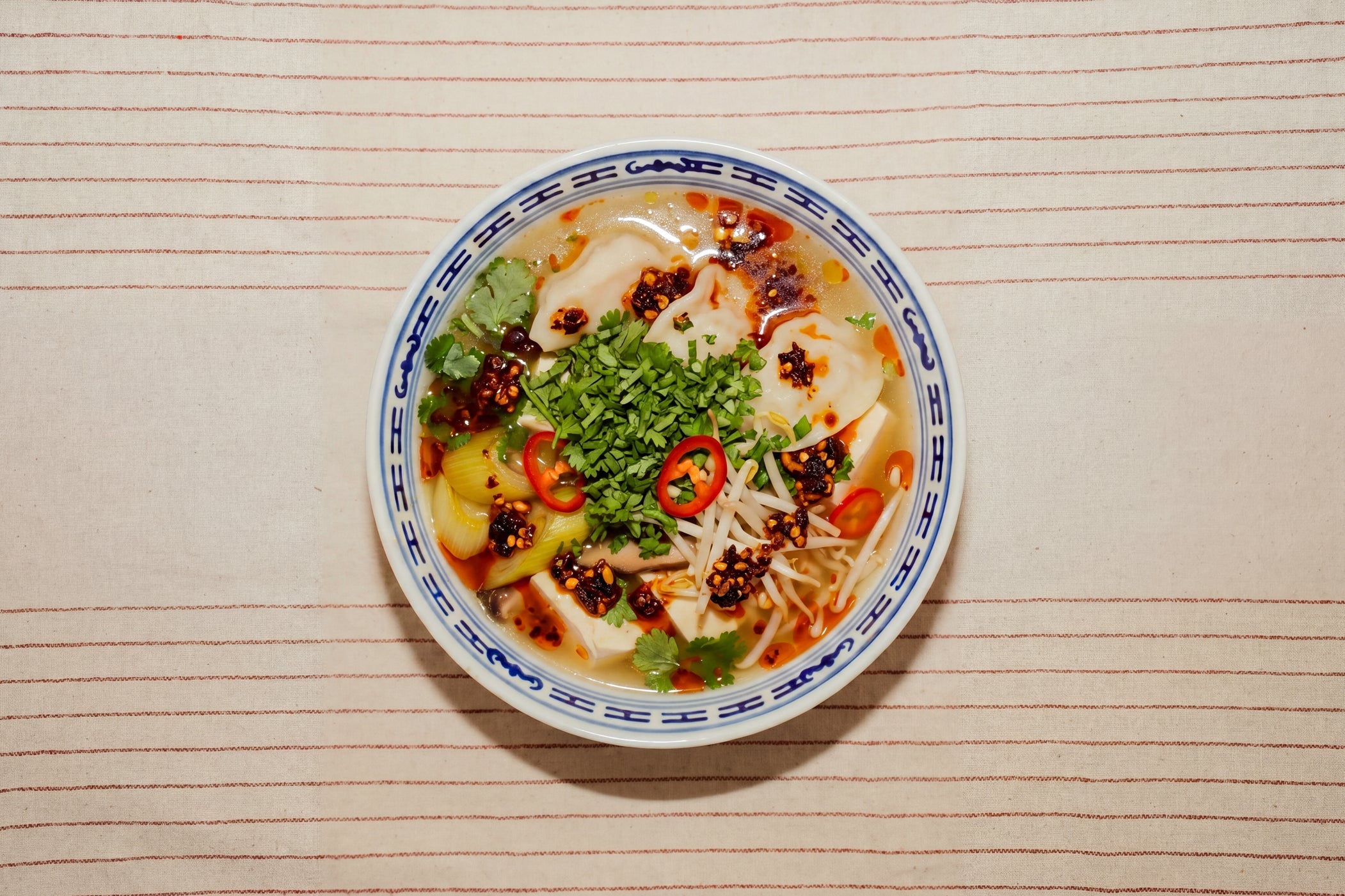 Warming Chicken Broth Soup with Dumplings